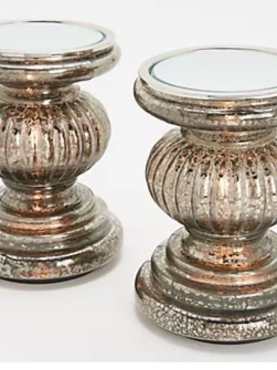 QVC SET Of 3 Lit Candle Holders Pedestals w/Mirror Inserts by Valerie Par Hill main image 4